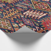 装飾用ミッドナイトブルーシカルルジグザグザグザグ ラッピングペーパー (角)