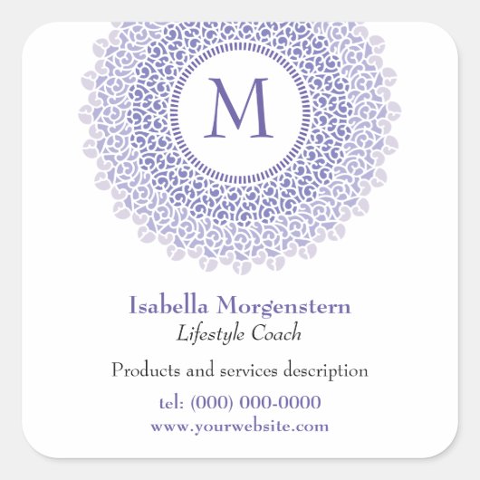 装飾用モノグラムのプロモーションシール スクエアシール (正面)