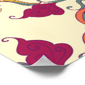 装飾用レースパターン、マス付き円形の背景 ポスター (角)