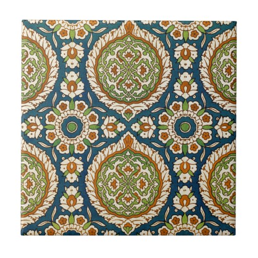 装飾用ヴィンテージアラビア花柄 タイル (正面)