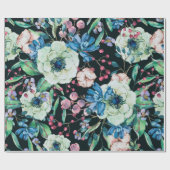 装飾用ヴィンテージ水色天然シームレスパット ラッピングペーパー (フラット)