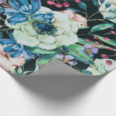 装飾用ヴィンテージ水色天然シームレスパット ラッピングペーパー (角)