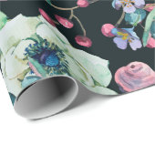 装飾用ヴィンテージ水色天然シームレスパット ラッピングペーパー (ロールコーナー)