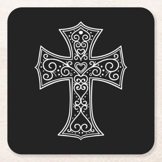 装飾用十字架 スクエアペーパーコースター (正面)