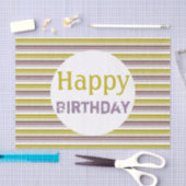 装飾用梅と金ゴールドストライプ 薄葉紙 (クラフト)