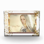 装飾用白と金ゴールド紙吹雪ドット- DIY写真 フォトブロック (正面)