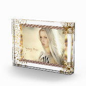 装飾用白と金ゴールド紙吹雪ドット- DIY写真 フォトブロック (右)