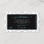 装飾用白黒きらめくダイヤモンドイニシャル 名刺 (裏面)