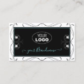 装飾用白黒きらめくダイヤモンド追加ロゴ 名刺 (正面)