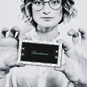 装飾用白黒きらめくダイヤ華美ン 名刺