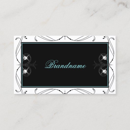 装飾用白黒きらめくダイヤ華美ン 名刺 (正面)