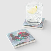 装飾用絵画アクリル鳥 ストーンコースター (横)