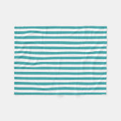 装飾用緑の白ストライプ色トレンドカラーモダン フリースブランケット (正面(横))