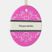 装飾用縁どピンク白オーナメント セラミックオーナメント (右)