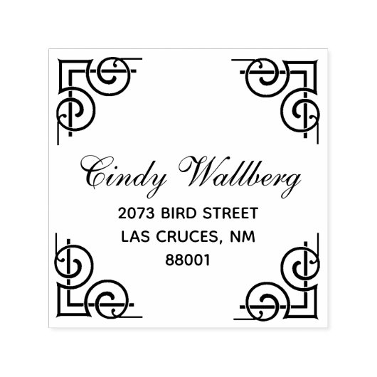 装飾用縁ど名前をカスタムするアドレス自己 セルフインキングスタンプ (デザイン)