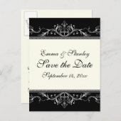 装飾用縁ど白黒日付の保存 案内ポストカード (正面/裏面)