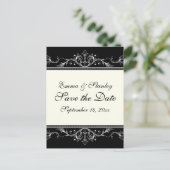 装飾用縁ど白黒日付の保存 案内ポストカード (スタンド正面)