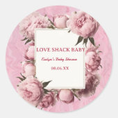 装飾用花柄ステッカー - エレガントな花の装飾 ラウンドシール (正面)