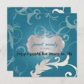 装飾用葉の+旋回、結婚式招待状 招待状 (正面/裏面)