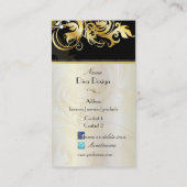 装飾用葉の/渦巻き黒/金ゴールド 名刺 (裏面)