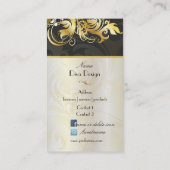 装飾用葉の/渦巻き黒/金ゴールド 名刺 (裏面)