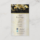 装飾用葉の/渦巻き黒/金ゴールド 名刺 (裏面)