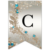 装飾用金ゴールドブルーストーンバンティング国旗 バンティングフラッグ (第1の旗)