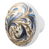 装飾用金ゴールドブルーホワイトフィリグラースワールオルブ セラミックノブ (右)