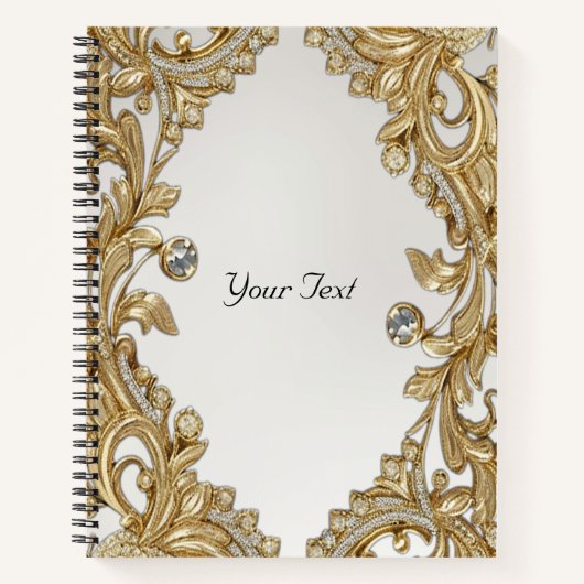 装飾用金ゴールド手帳 ノートブック (正面)