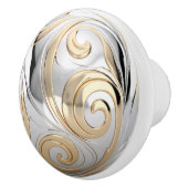 装飾用銀および金ゴールドメタリック光沢球体 セラミックノブ (右)