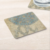 装飾用銀タペストリーフローラ配置 スクエアペーパーコースター (アングル)