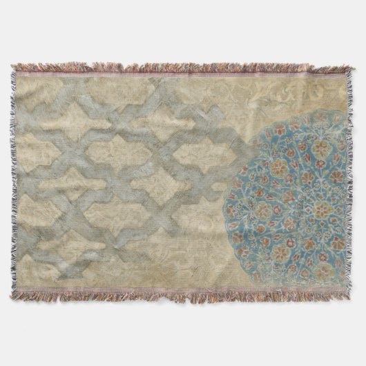 装飾用銀タペストリーフローラ配置 スローブランケット (正面)