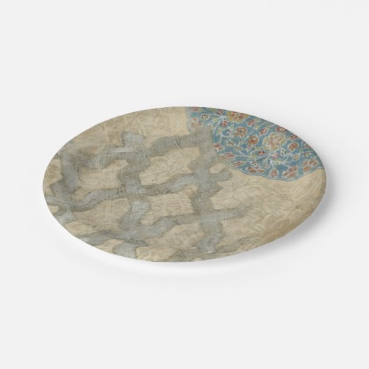 装飾用銀タペストリーフローラ配置 ペーパープレート (アングル)