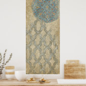 装飾用銀タペストリーフローラ配置 ポスター (キッチン)