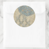 装飾用銀タペストリーフローラ配置 ラウンドシール (バッグ)