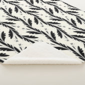 装飾用黒つる植物パターン シェルパブランケット (3/4)