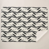 装飾用黒つる植物パターン シェルパブランケット (正面(横))