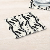 装飾用黒つる植物パターン スクエアペーパーコースター (アングル)