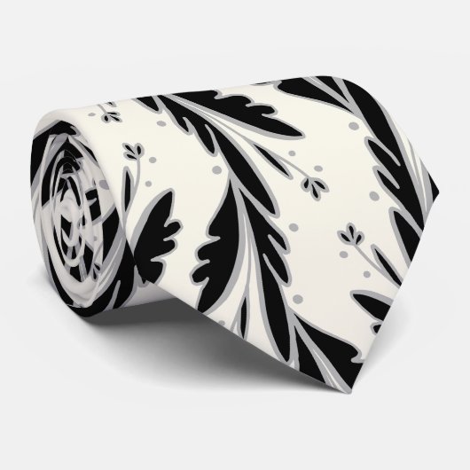 装飾用黒つる植物パターン ネクタイ (ロール)
