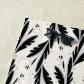 装飾用黒つる植物パターン ビーチタオル (インサイチュ)