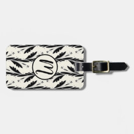 装飾用黒つる植物パターン ラゲッジタグ