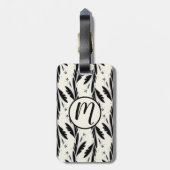 装飾用黒つる植物パターン ラゲッジタグ (裏面縦)