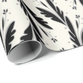 装飾用黒つる植物パターン ラッピングペーパー (ロールコーナー)