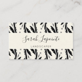 装飾用黒つる植物パターン 名刺