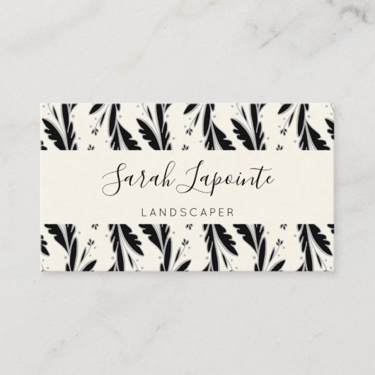 装飾用黒つる植物パターン 名刺 (正面)