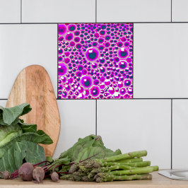 装飾用4"タイル光沢バブル（マゼンタ） タイル