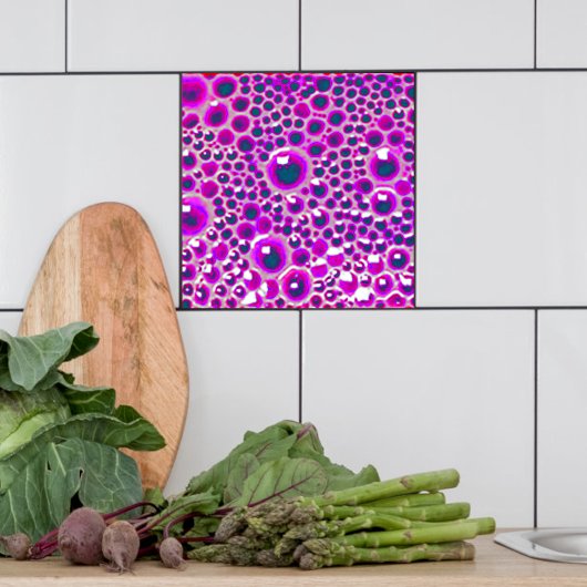 装飾用4"タイル光沢バブル（マゼンタ） タイル