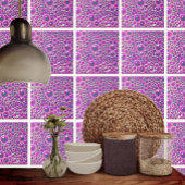 装飾用4"タイル光沢バブル（マゼンタ） タイル