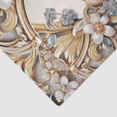 装飾用 ゴールド ホワイト 花柄 ティッシュペーパー 薄葉紙 (詳細)