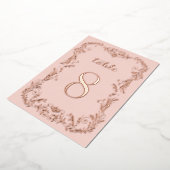 装飾用Bohoスケッチバラ金ゴールドテーブル番号 箔招待状 (回転した状態)